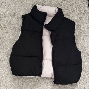 Black and Cream Puffer Vest